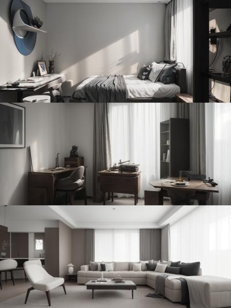 室内设计-现代简约高级灰|Modern Grey Style Interior Design - RunningHub Stable ...