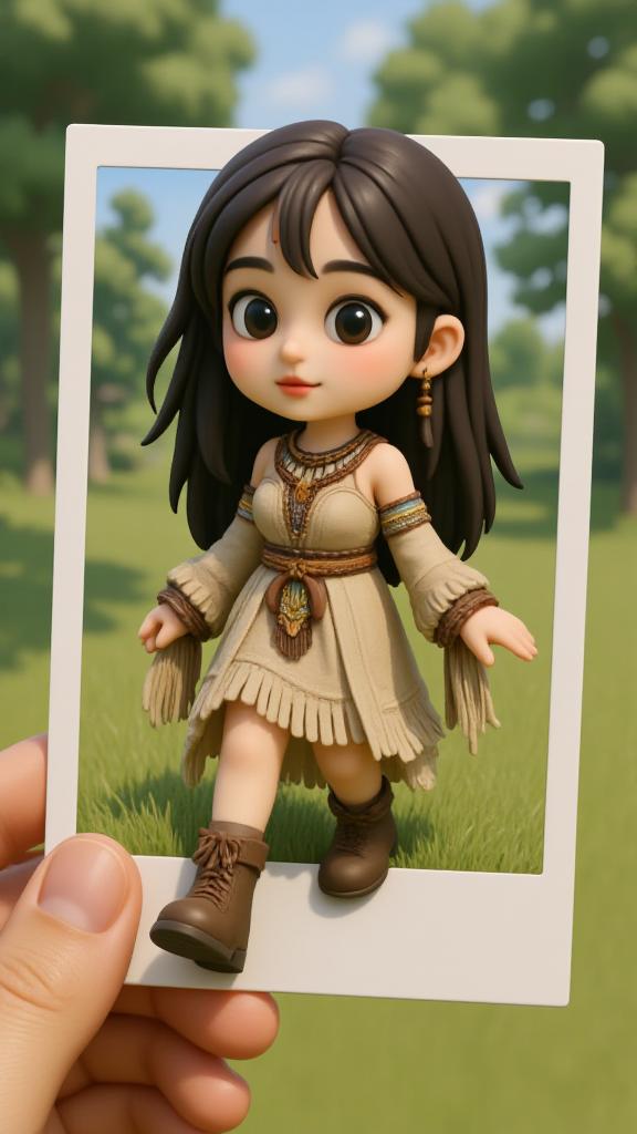 One-click Polaroid photo 3D cartoon image