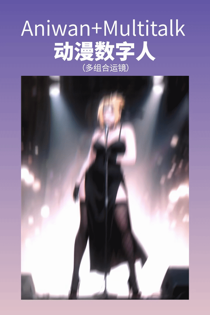 [Anime Digital Human] Image-to-Video Aniwan Multitalk (Multi-combination Camera Movement)