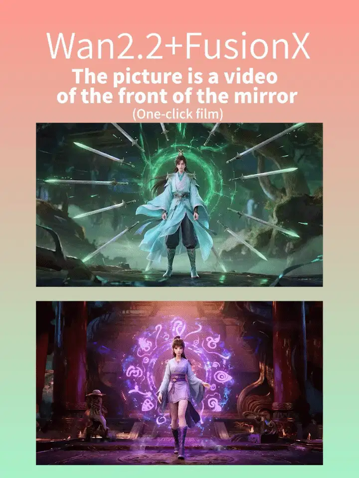 【Forward Push Camera Movement】Wan2.2 FusionX Image-to-Video (Basic Stream)