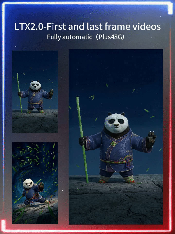 【LTX2.0 First and Last Frame Video】Fully Automatic (Plus48G)
