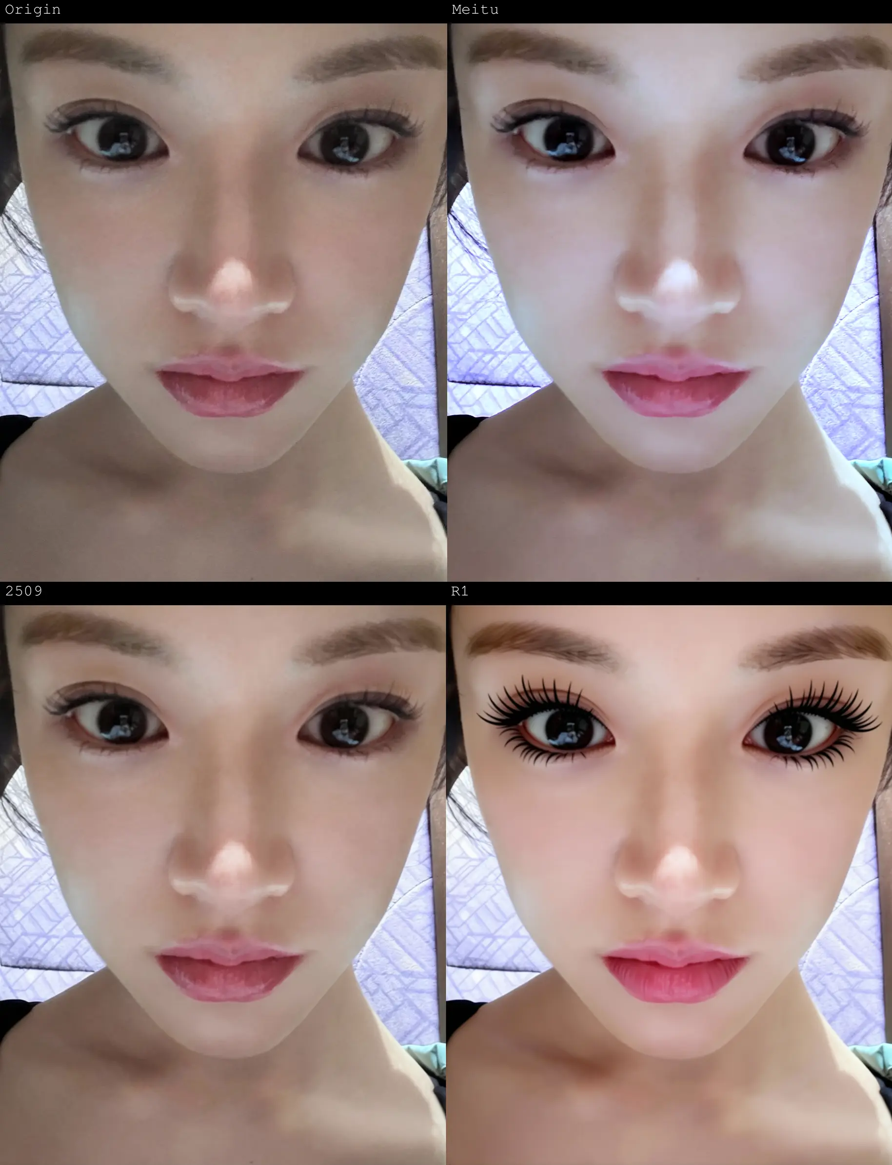 Qwen Edit 3模型对比(Meitu,原版,R1)