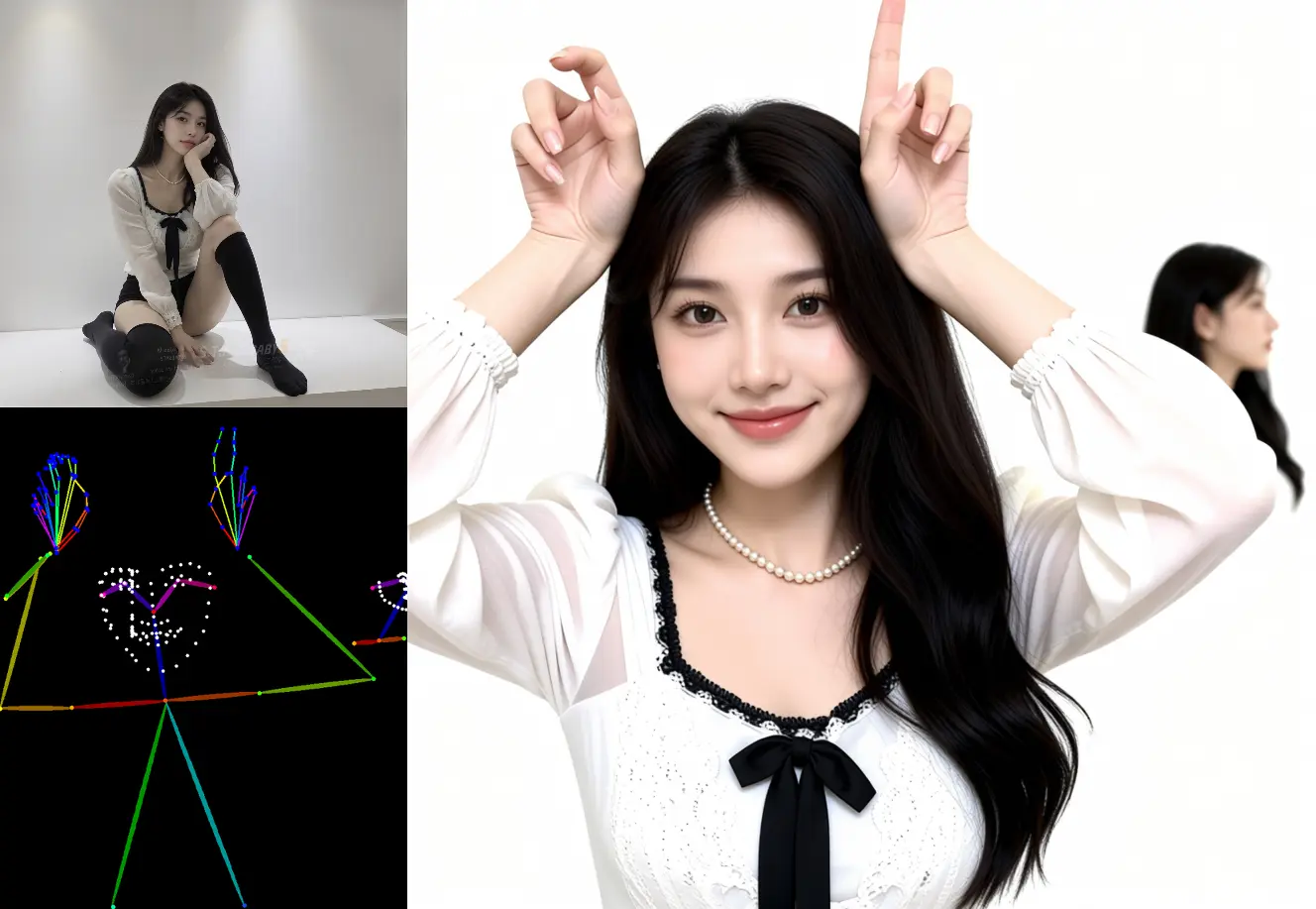 Qwen-Edit Aio V7模型双图编辑(姿势迁移)