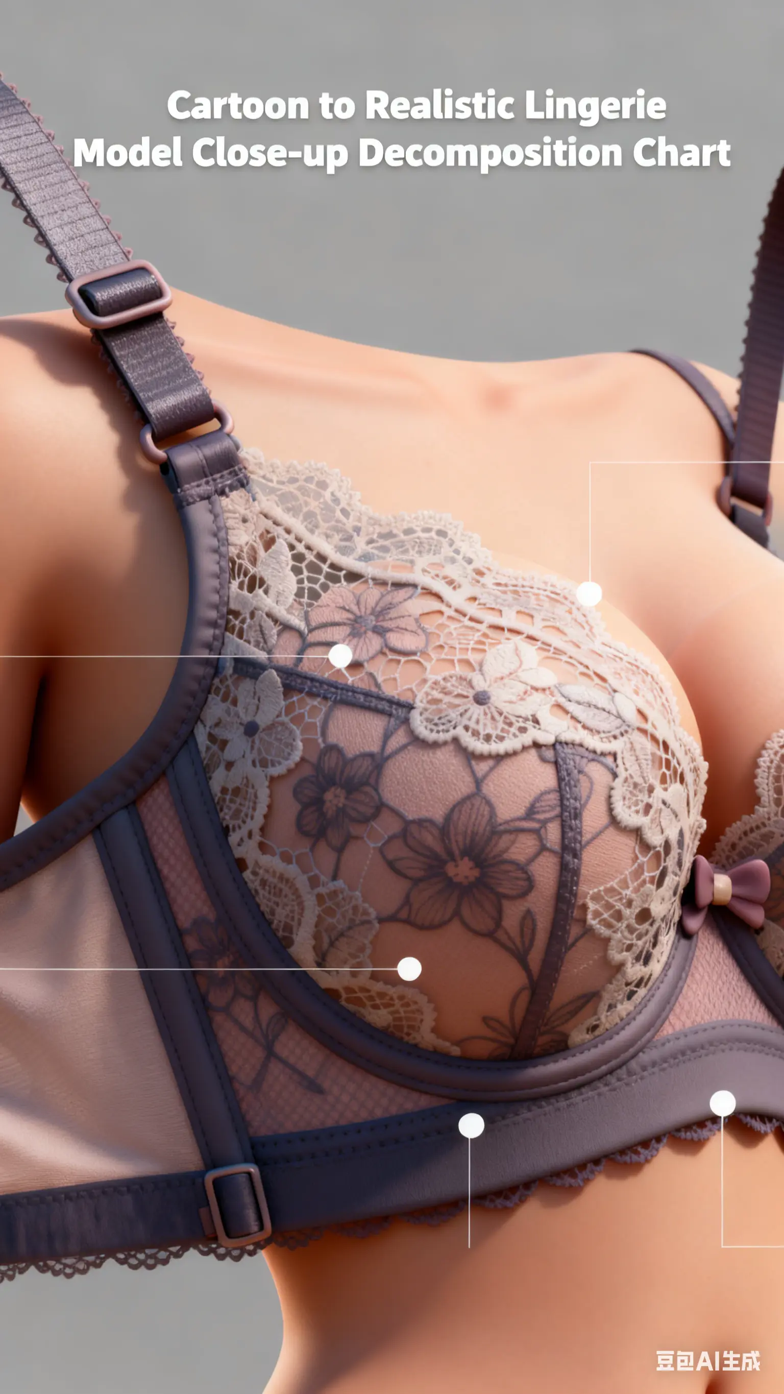 (4K Benchmark 0.15) Cartoon to Realistic Version Nano Banana Pro Lingerie Model Decomposition Diagram V1 (Zhenzhen AI Workshop Version)