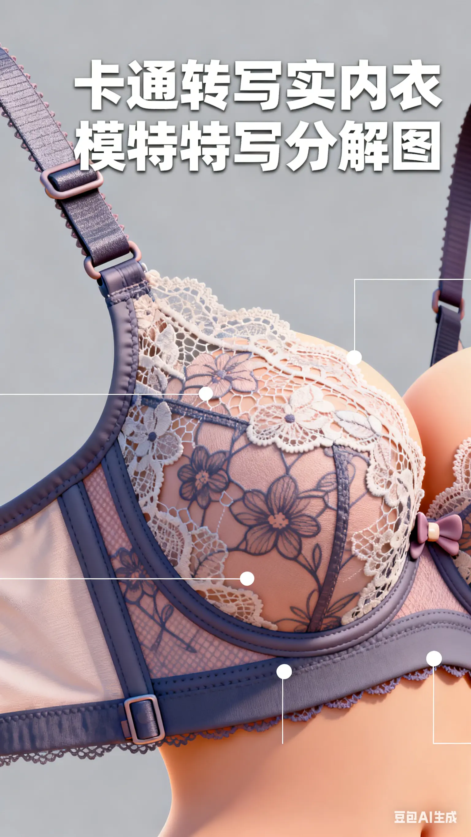 (4K-基准0.15)卡通转写实版Nano Banana Pro内衣模特分解图V1(贞贞AI工坊版)