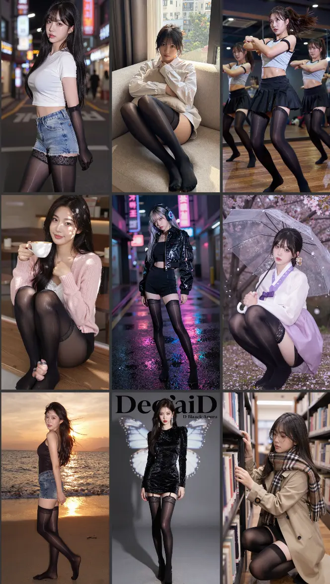 (Black silk wholesale version) Z Image Eyes Detailed beautiful girl automatic extended text-to-image V3