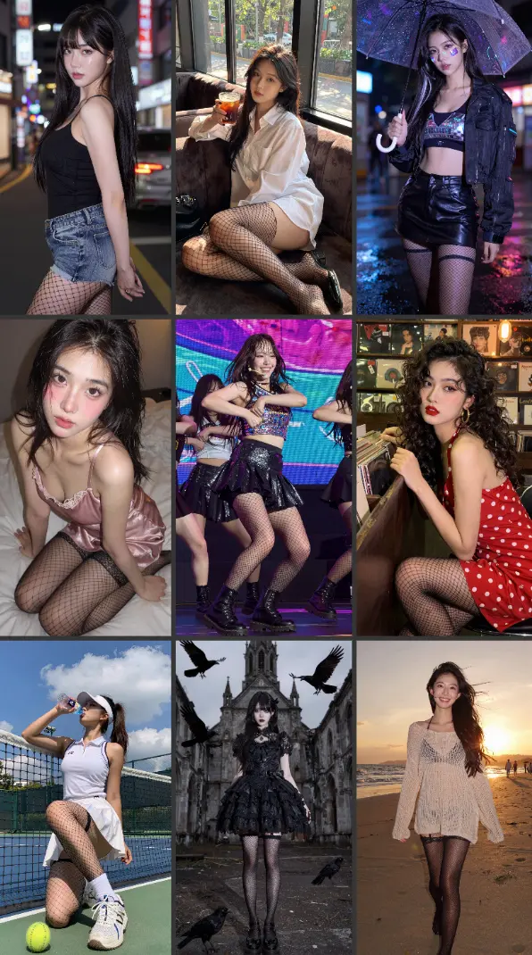 (大网渔网袜量贩版)Z-Image Eyes Deatailed美少女自动扩写文生图V3