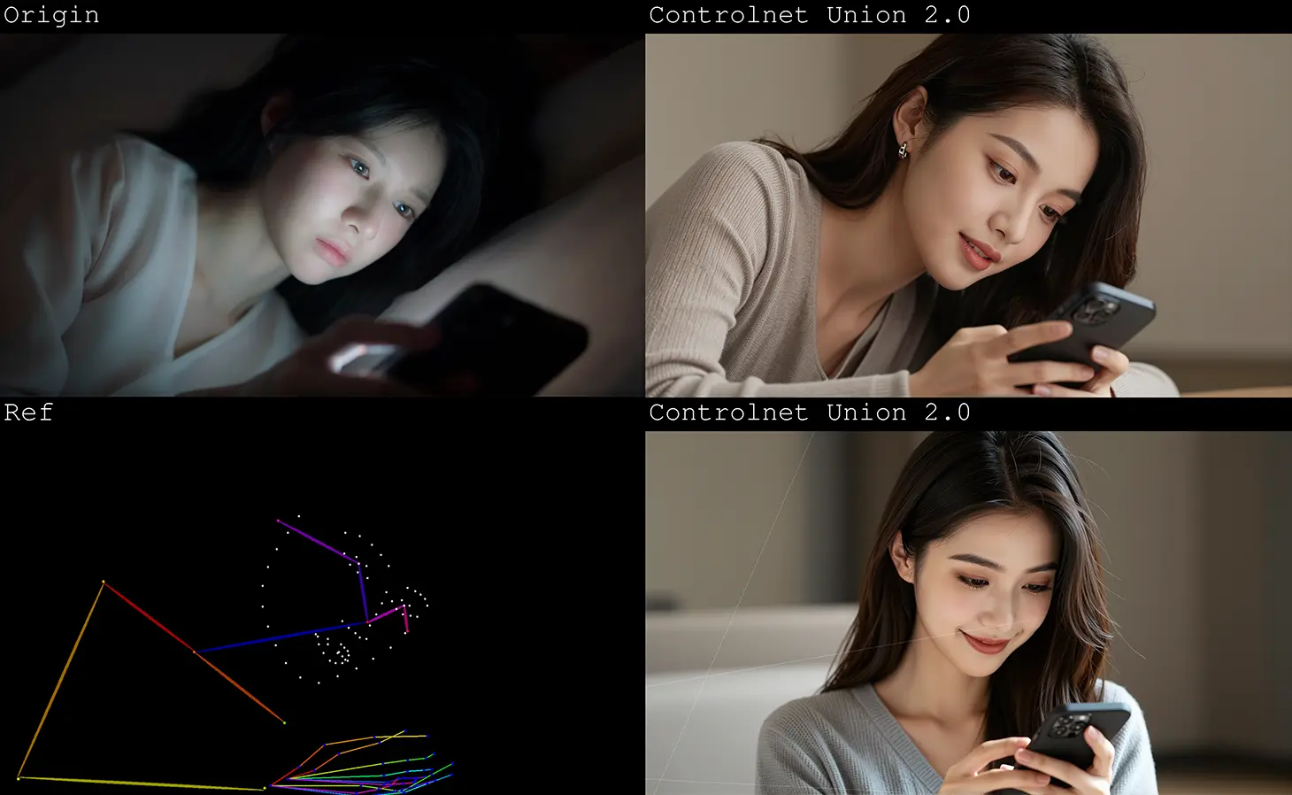 Z image Controlnet Union 1.0 vs 2.0 comparison workflow
