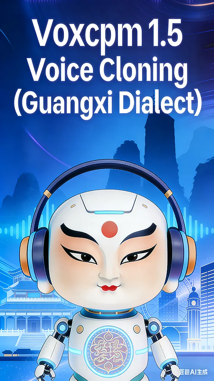 (广西话)VoxCPM 1.5模型TTS语音克隆新版