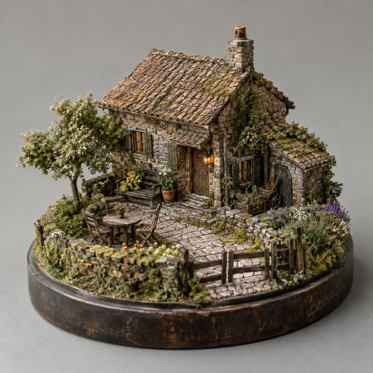 Monde miniature artisanal de qualité muséale en macro extrême