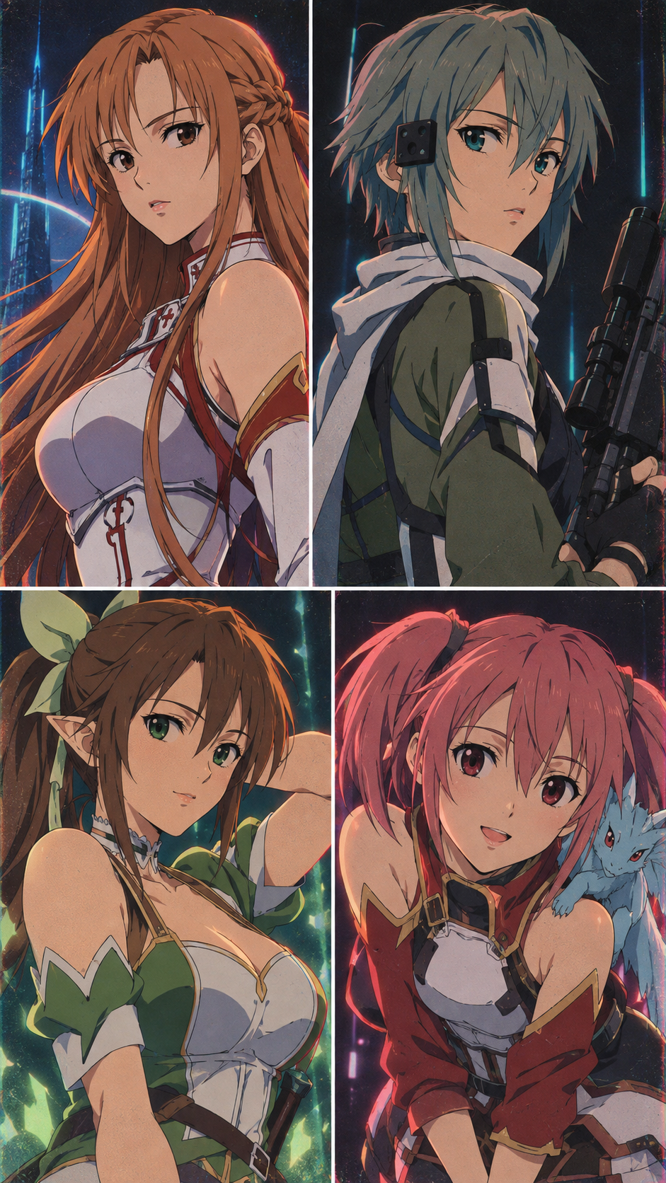 Nhân vật nữ Sword Art Online phong cách hoạt hình cel thập niên 90