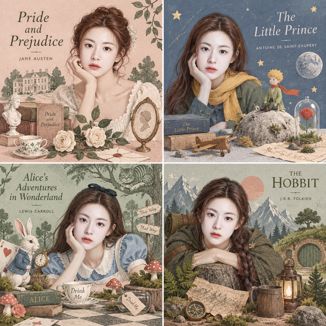 Style d'illustration miniature en collage de livres