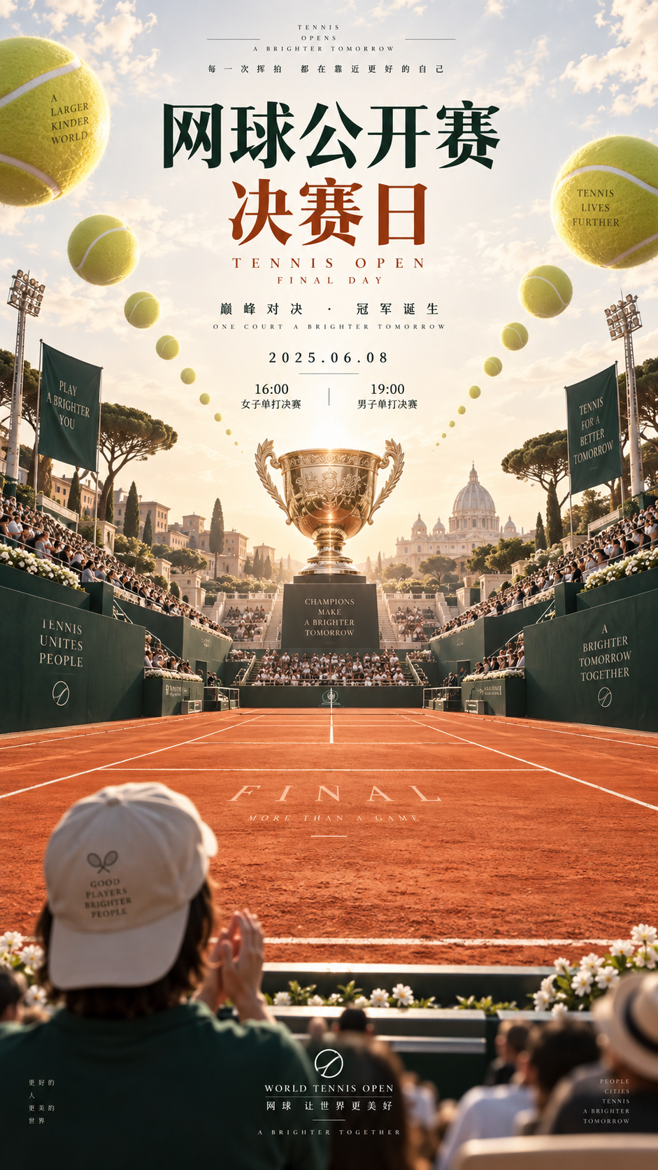 Bright and Clear Ceremonial Tennis Open Poster