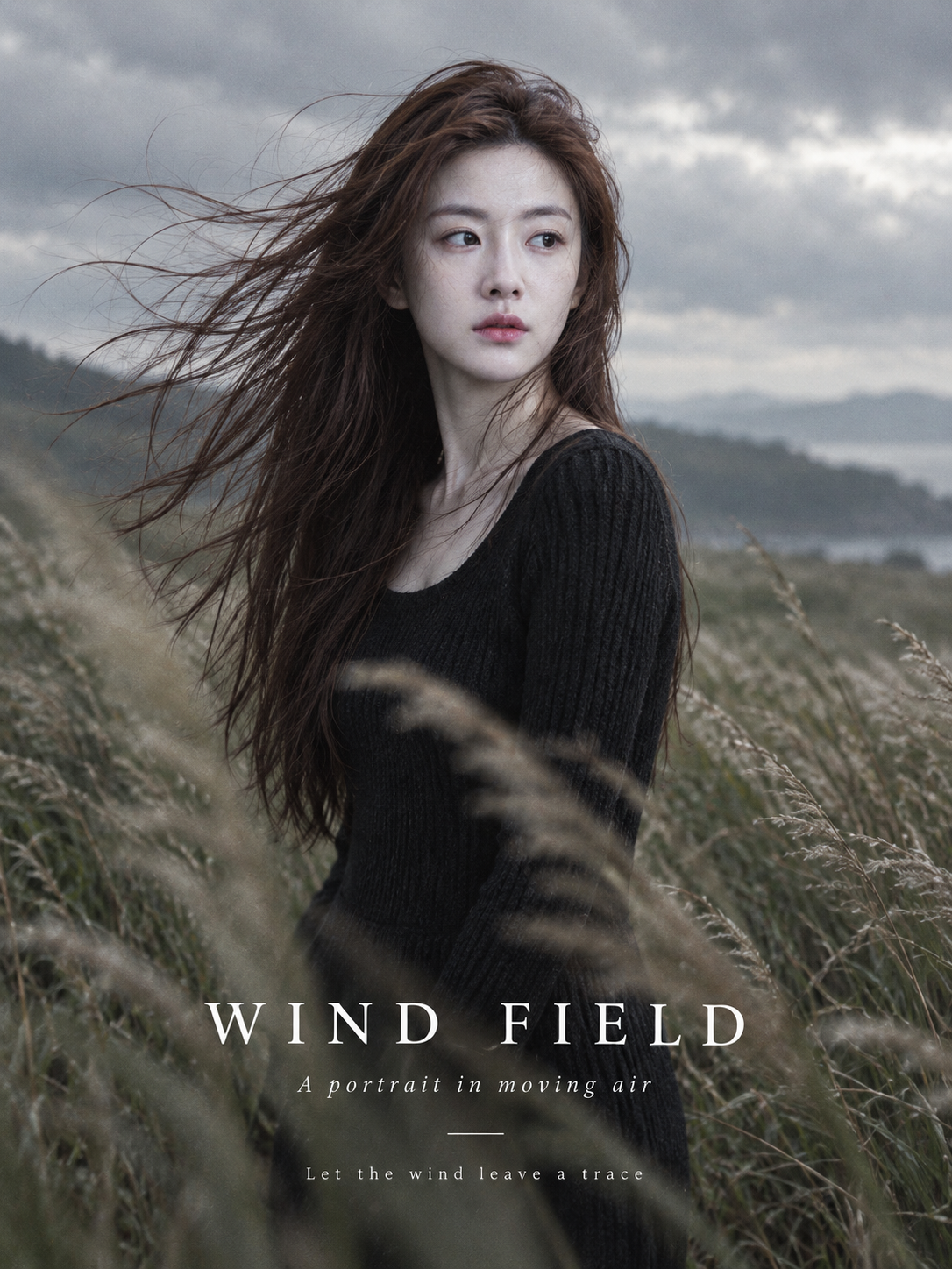 Cinematic Outdoor Portrait Poster in the Wind