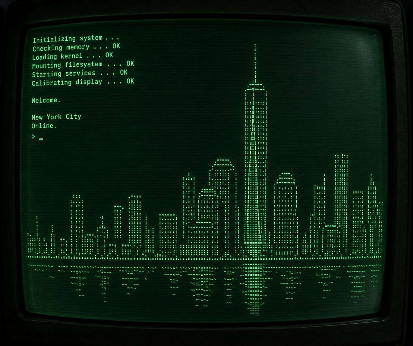 Écran de démarrage rétro en art ASCII