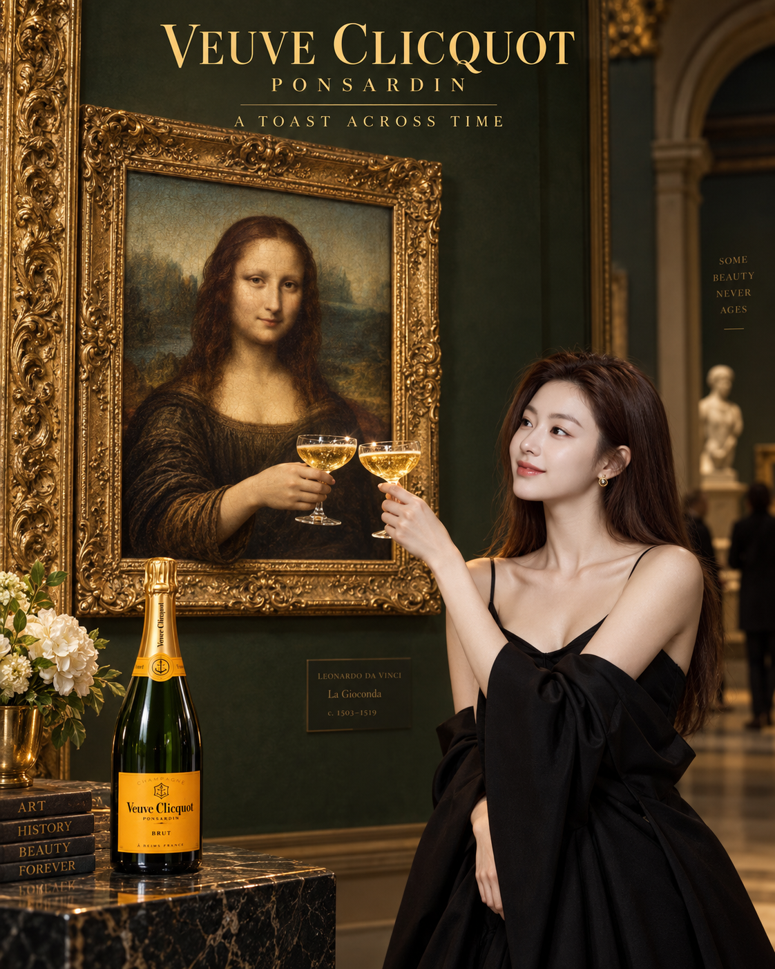 Veuve Clicquot Mona Lisa Artistic Toast Across Time Poster