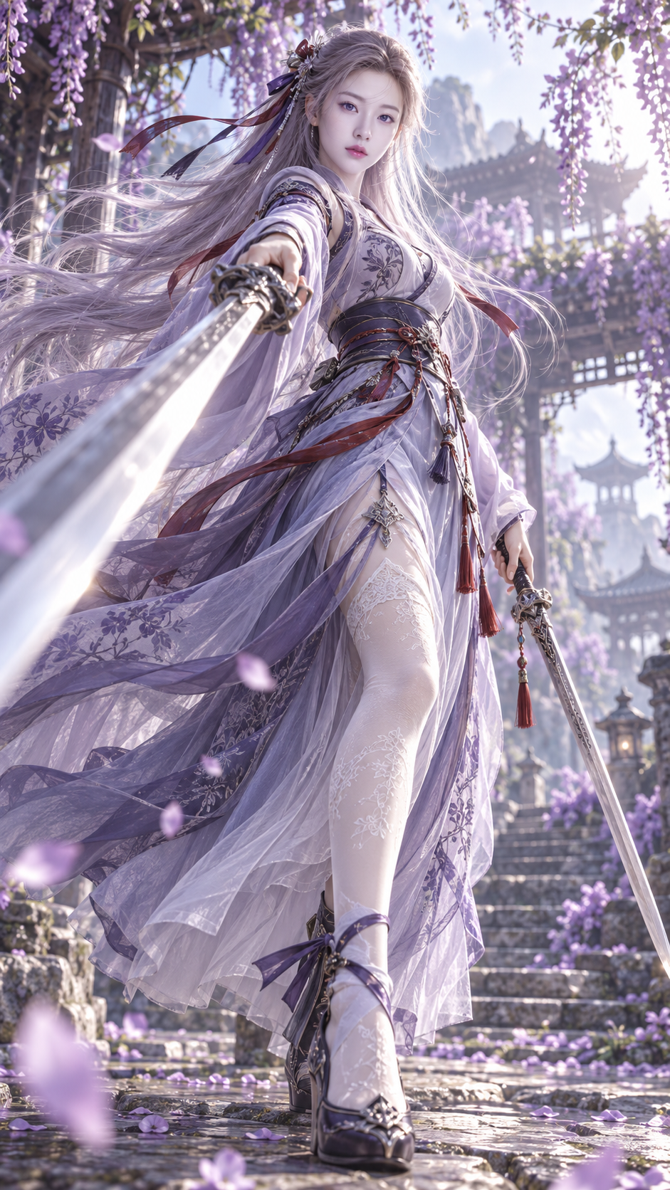 東洋ファンタジー 成人女性剣士 3Dキャラクターポスター