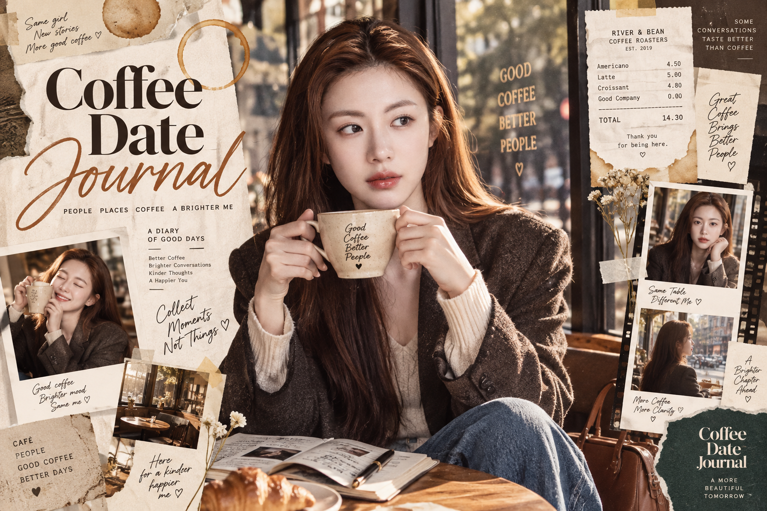 カフェデート日記風ファッション誌ポスター