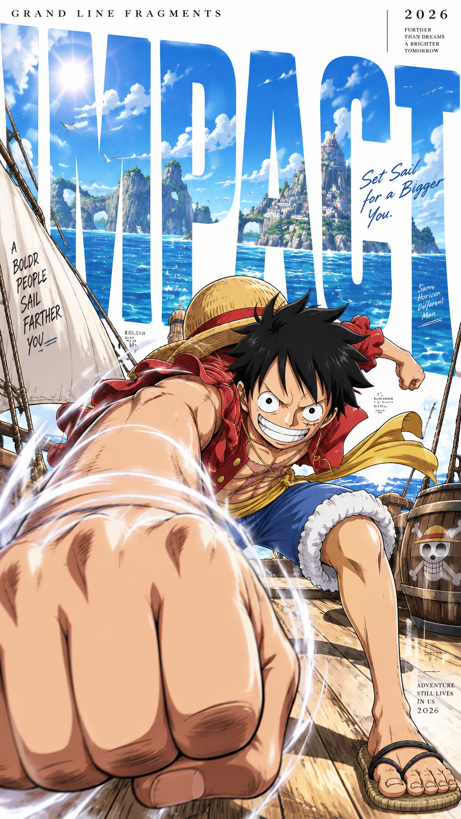 Áp phích biên tập anime với hiệu ứng cao su