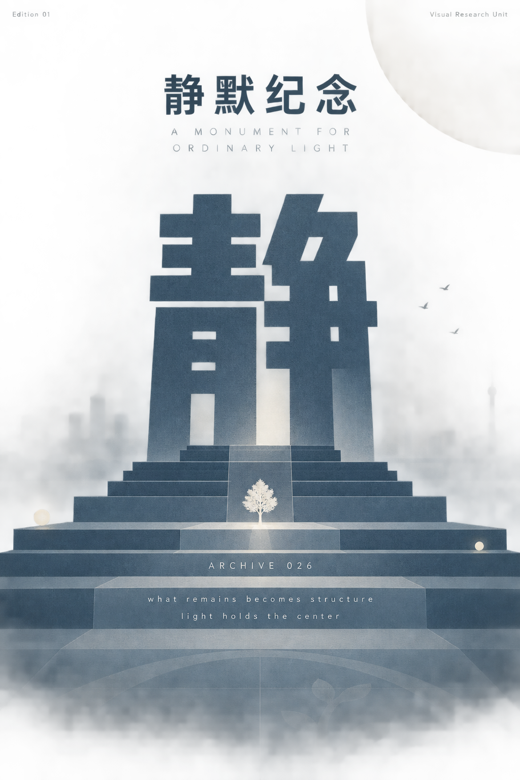纪念仪式感几何建筑海报设计