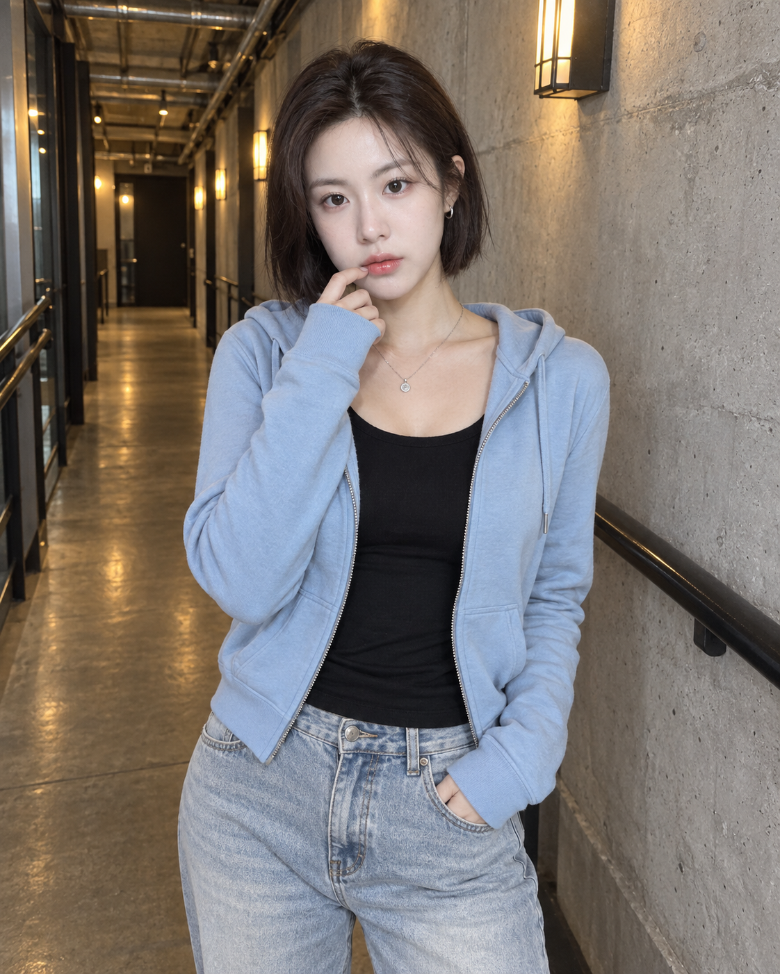 工业风走廊韩系街头成年女性写真
