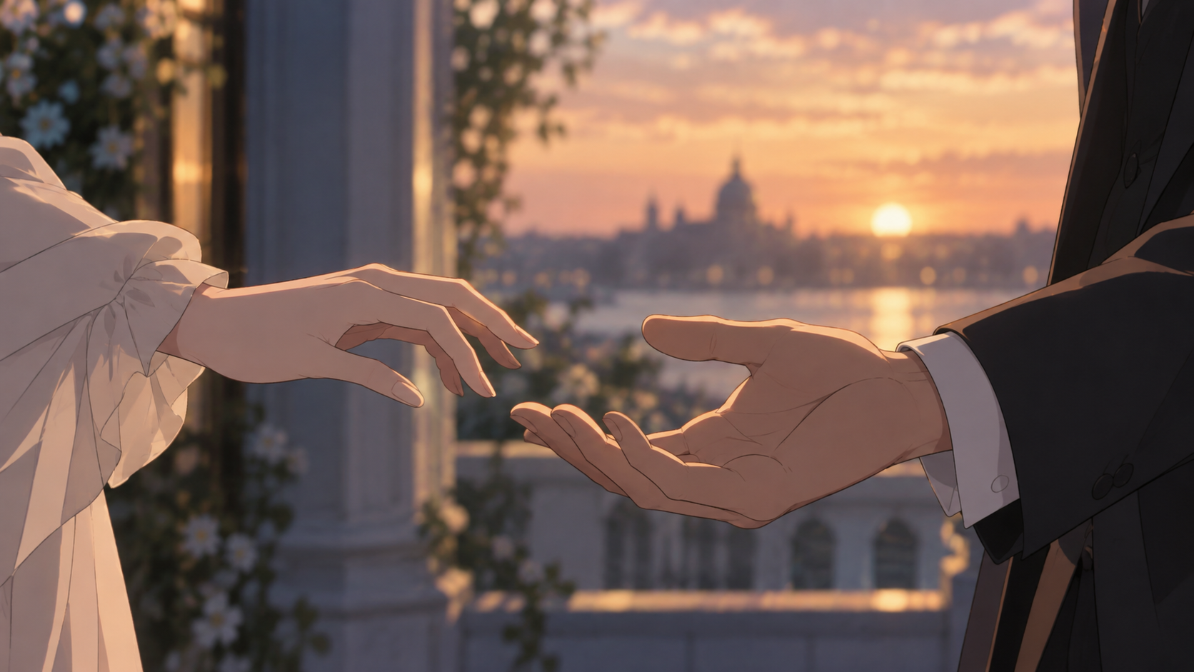 Gros plan extrême de mains d'anime dans une lumière et une ombre mouvantes