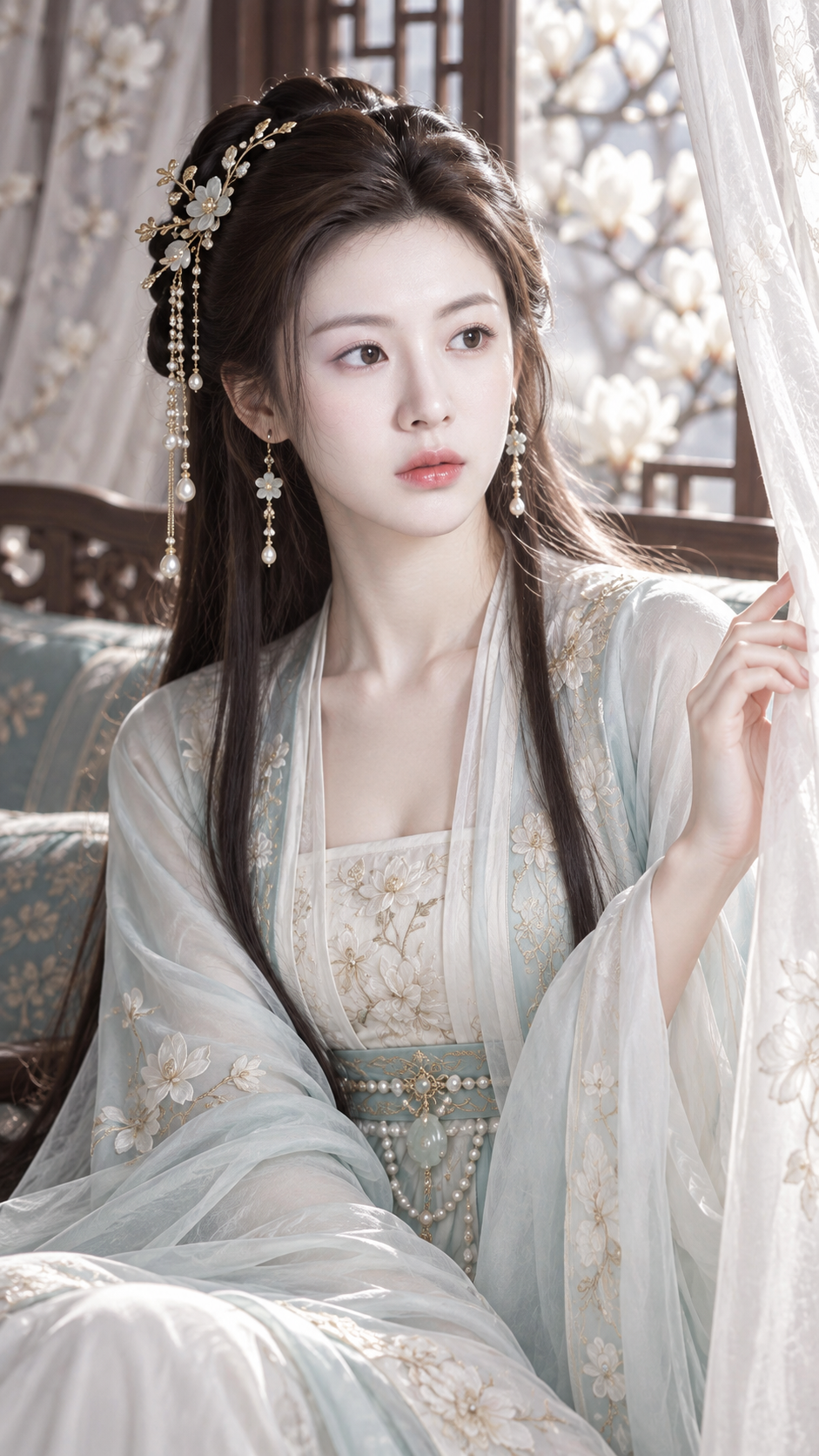 Portrait d'une noble dame xianxia de style Tang