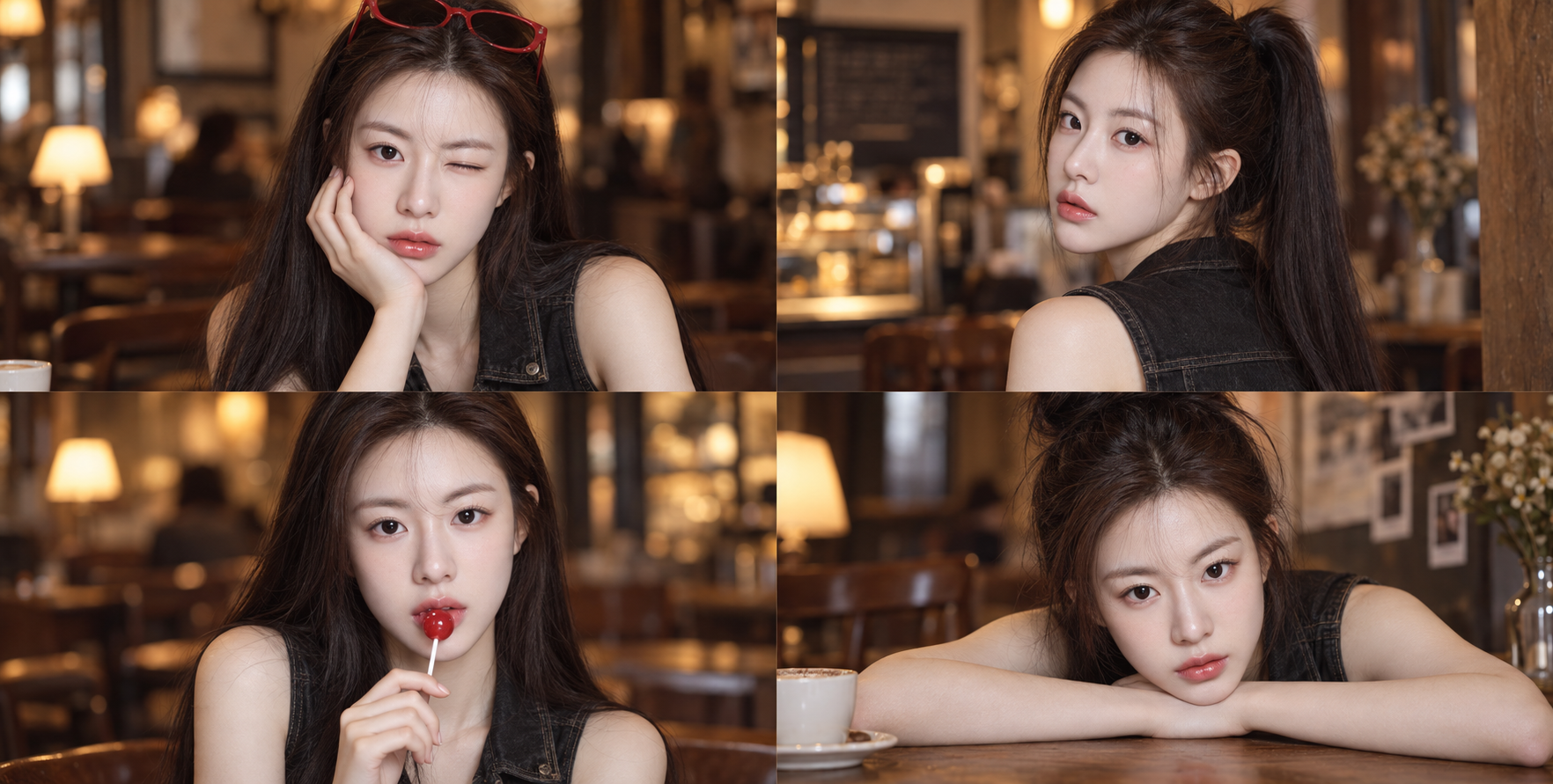 Korean and Japanese Hyperrealistic Fashion Portrait Collage