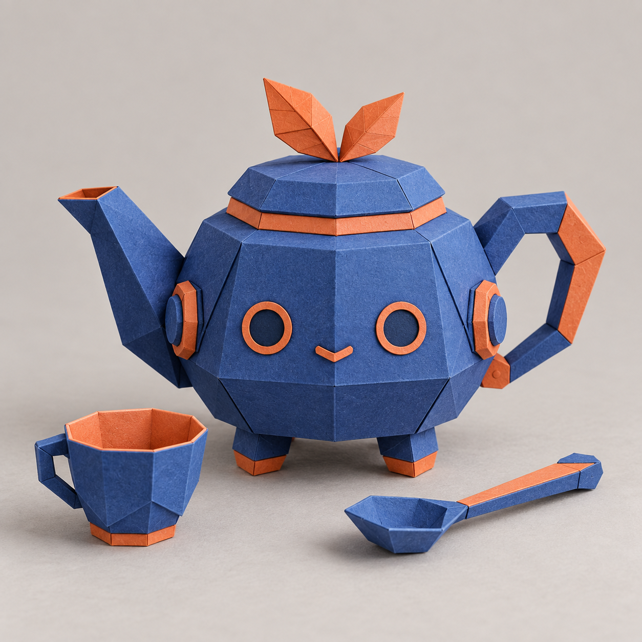 Rendu minimaliste 3D d'un studio d'origami en papier