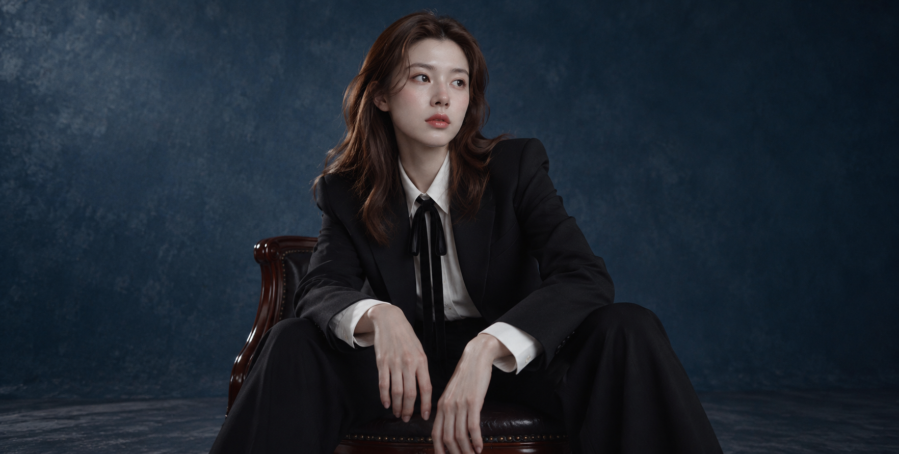 Dark Academia Cinematic Androgynous Adult Portrait