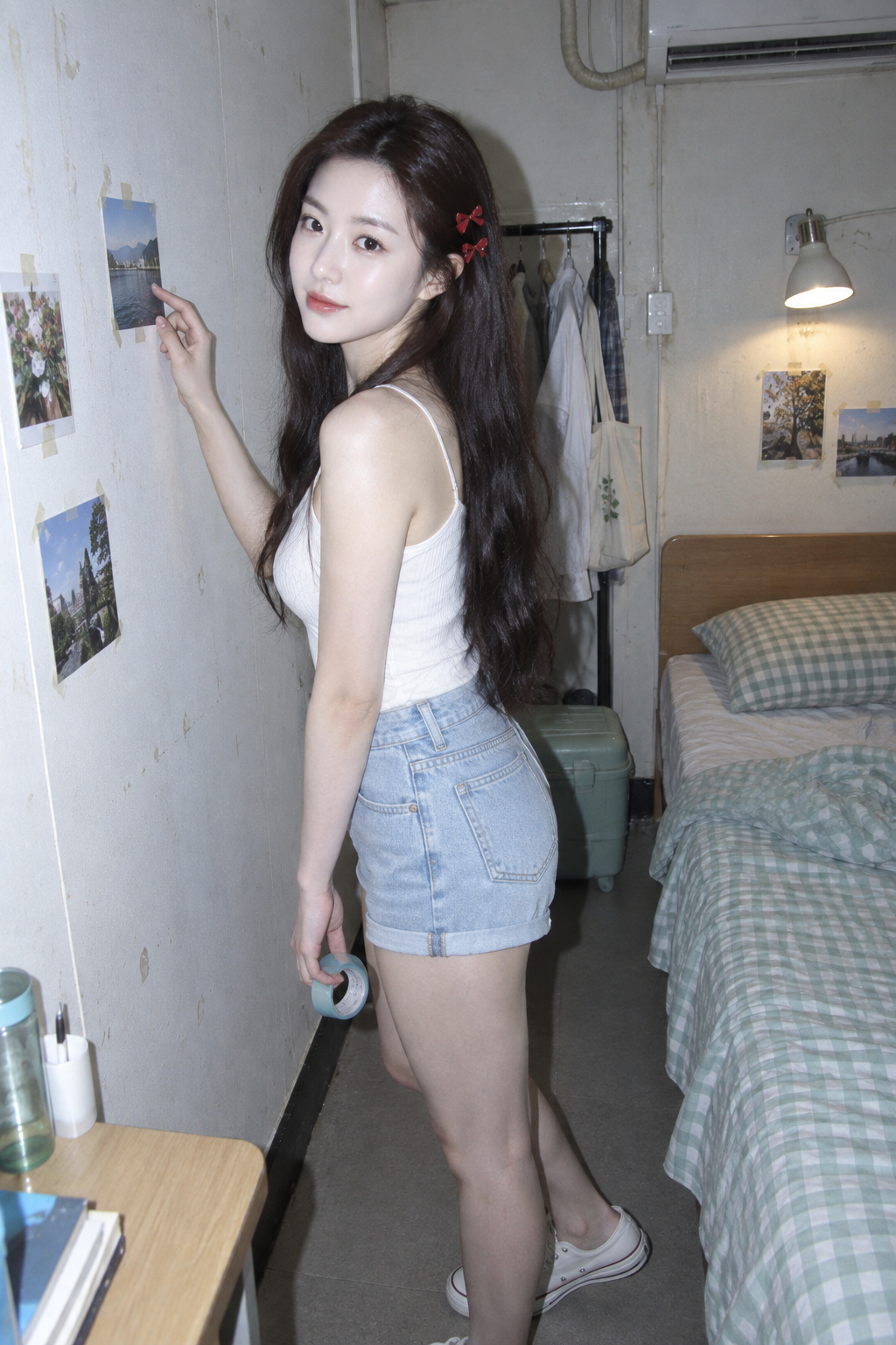 夏の賃貸アパートのレトロCCD大人ライフポートレート