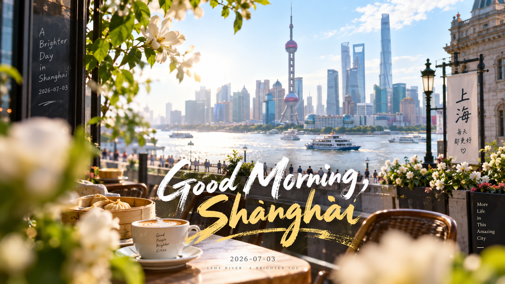 Bộ poster Chào buổi sáng thành phố đầy đắm chìm