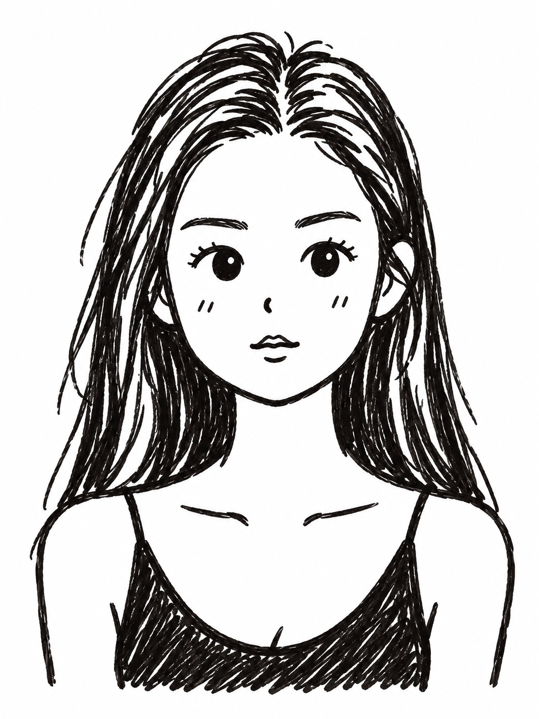 ミニマルな手描き落書きイラスト風