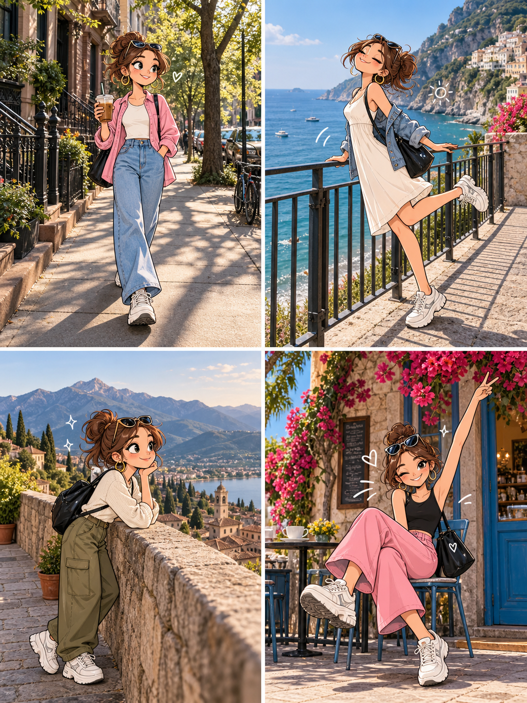 Affiche d'illustration de mode de voyage mixte ultra-premium