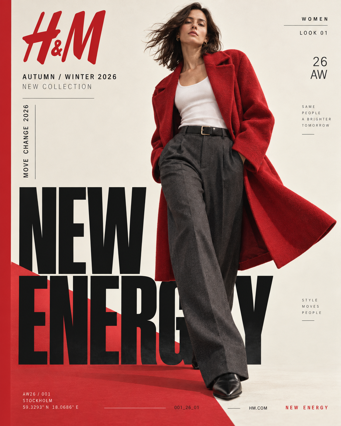 H&M 2026年秋冬モダニズムファッションポスター