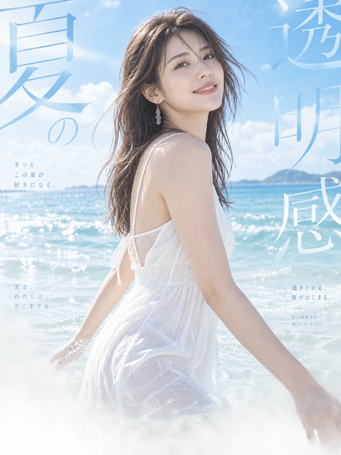 夏の透明感あふれる商業広告ビジュアル