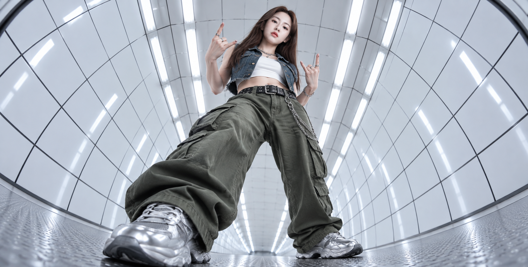 魚眼レンズY2Kストリートウェア写真