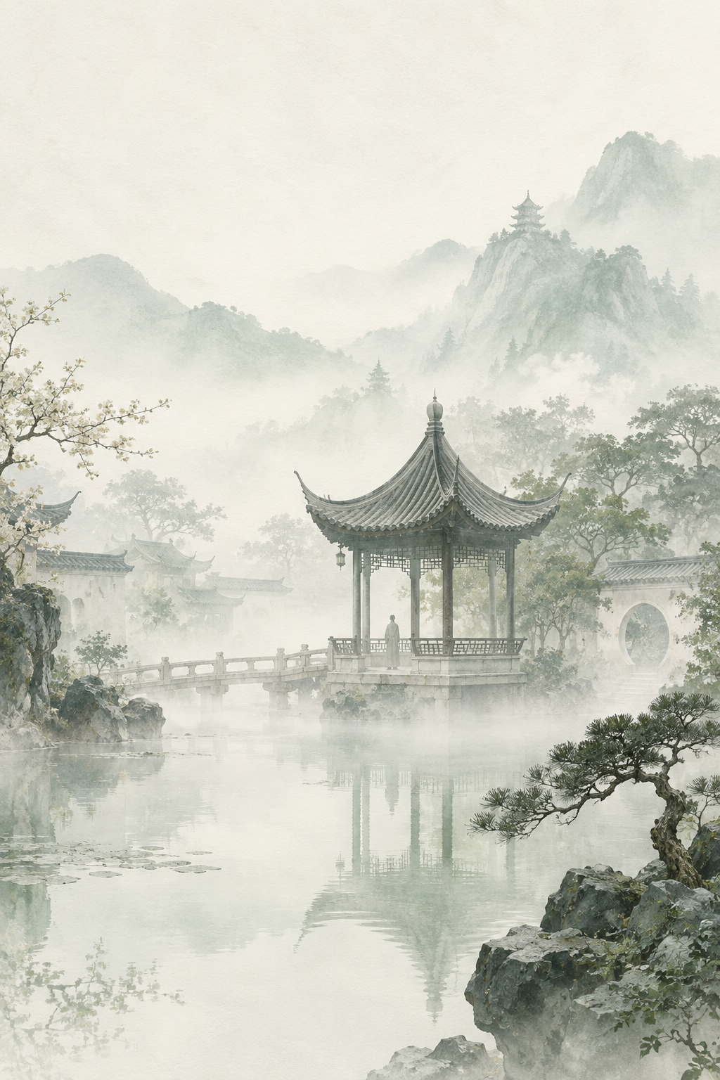 Affiche minimaliste d'inspiration chinoise orientale