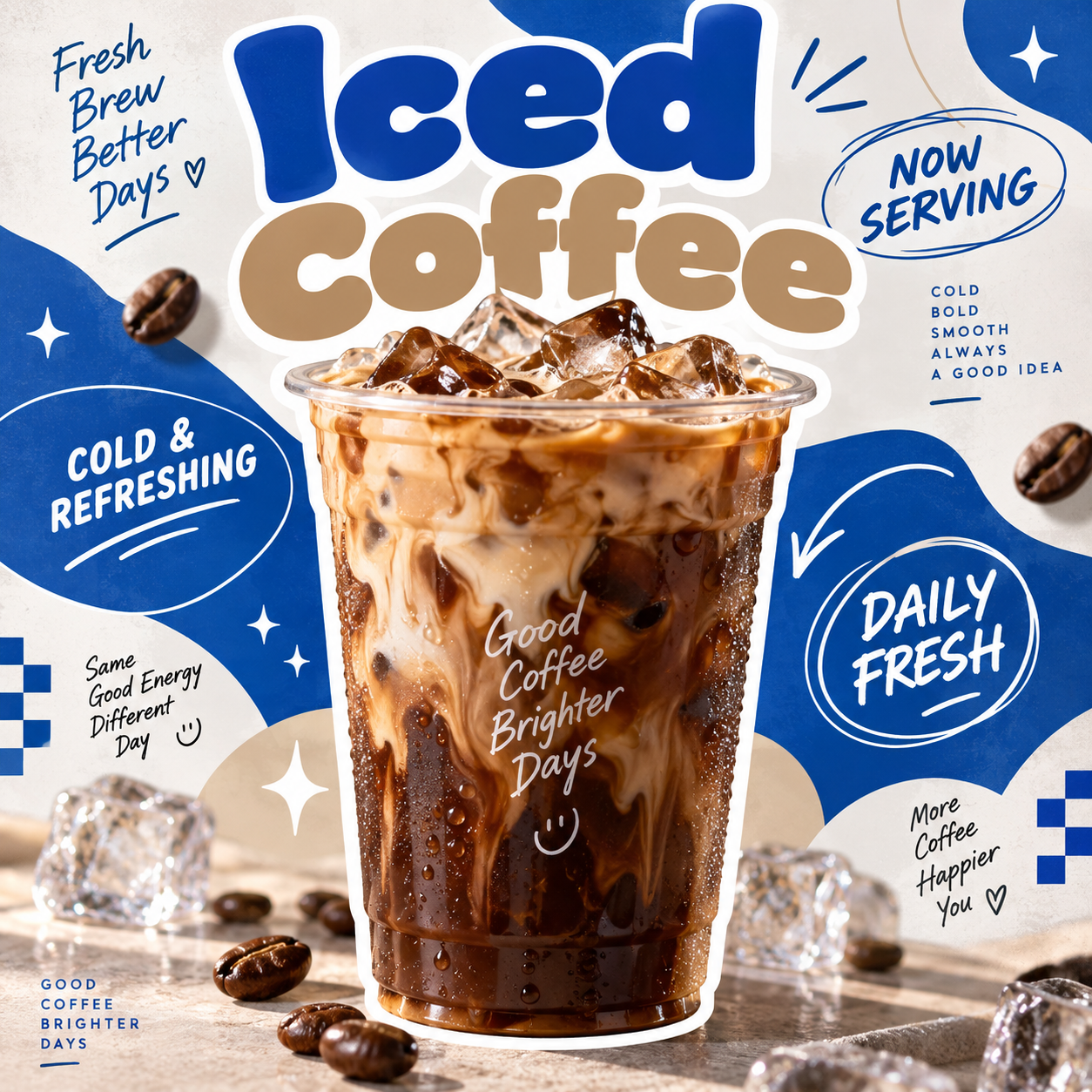 トレンドモダンなカフェの商品ポスターデザイン