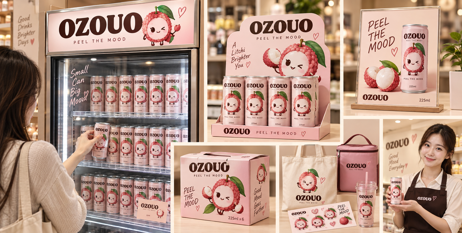 OZOUOフルーツドリンクブランド小売ビジュアルアプリケーションボード