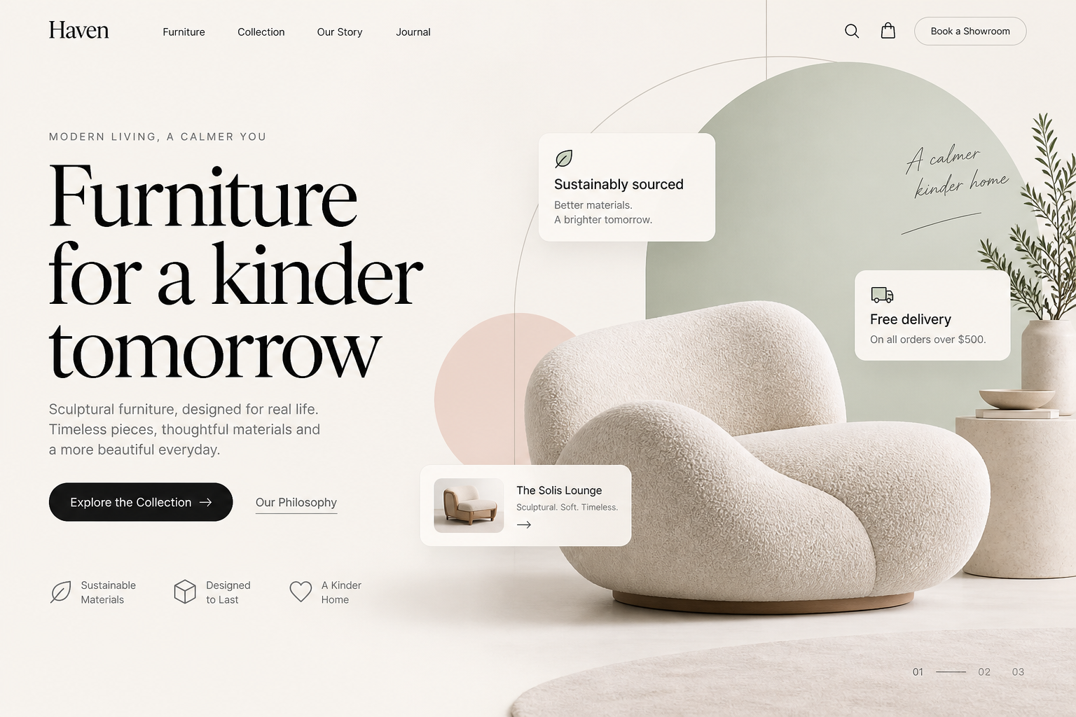 Modèle de design haut de gamme minimaliste style éditorial pour écran d'accueil