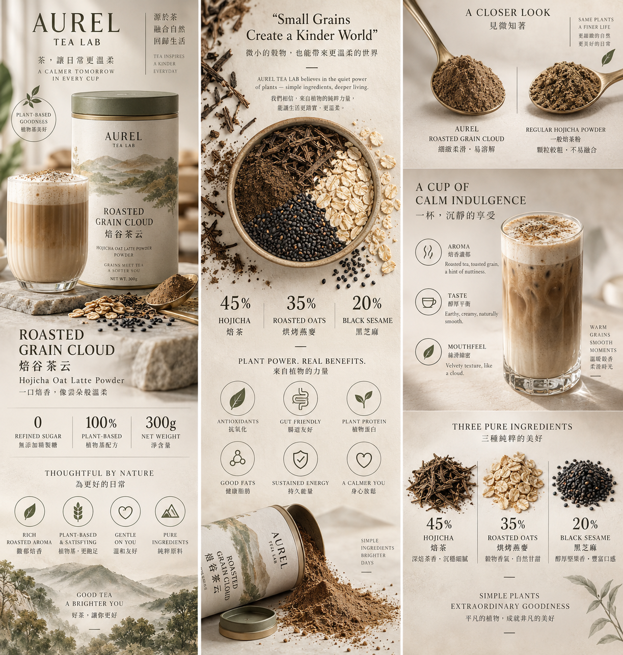 AUREL TEA LAB Page détaillée à trois colonnes Nuage de thé torréfié