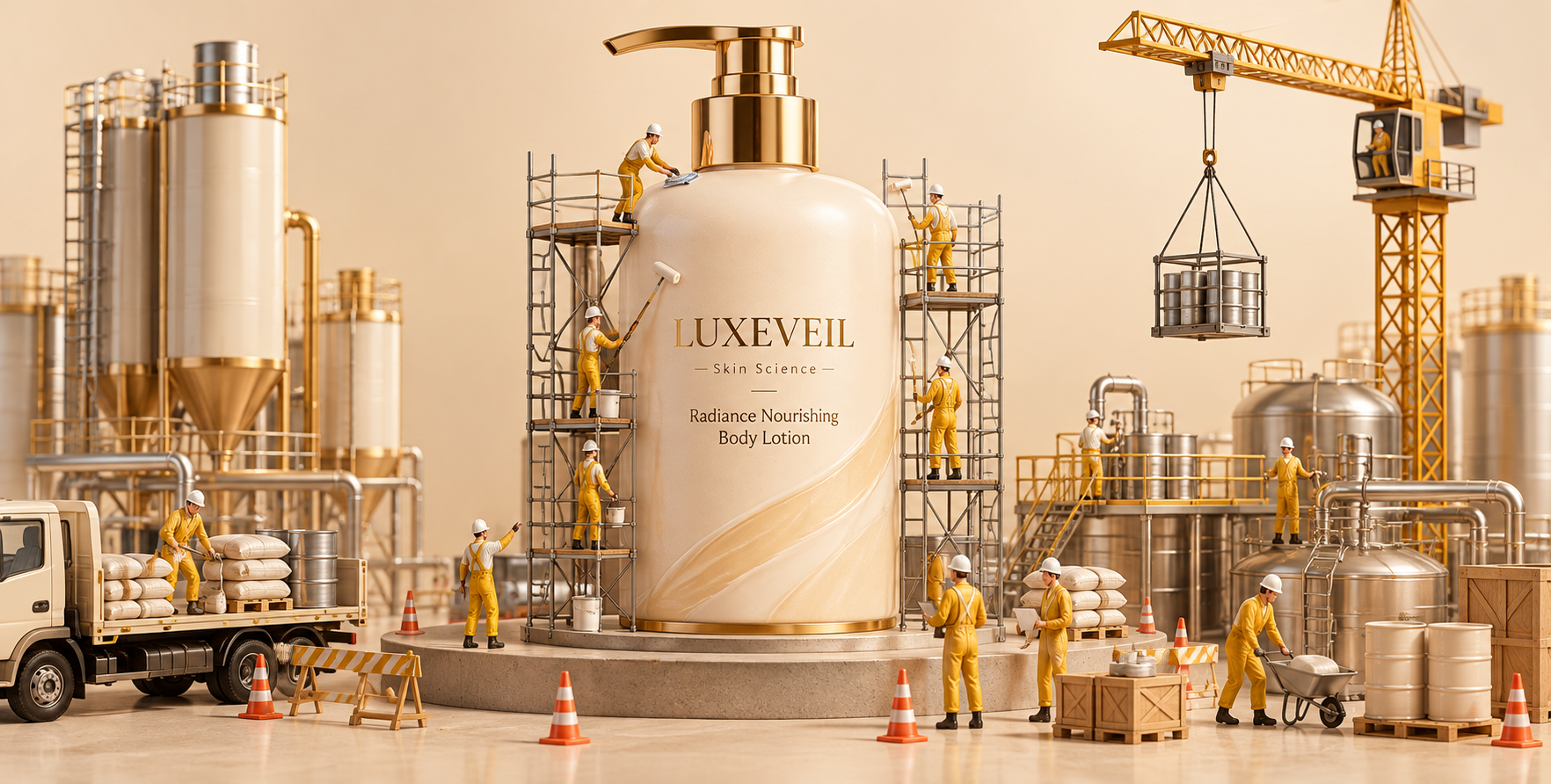 LUXEVEIL高級ボディローション ミニチュアランドスケープ広告