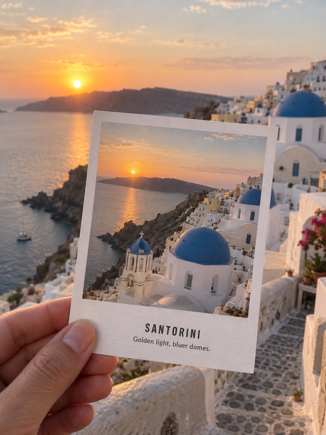 Souvenirs de voyage en Polaroid dans la scène