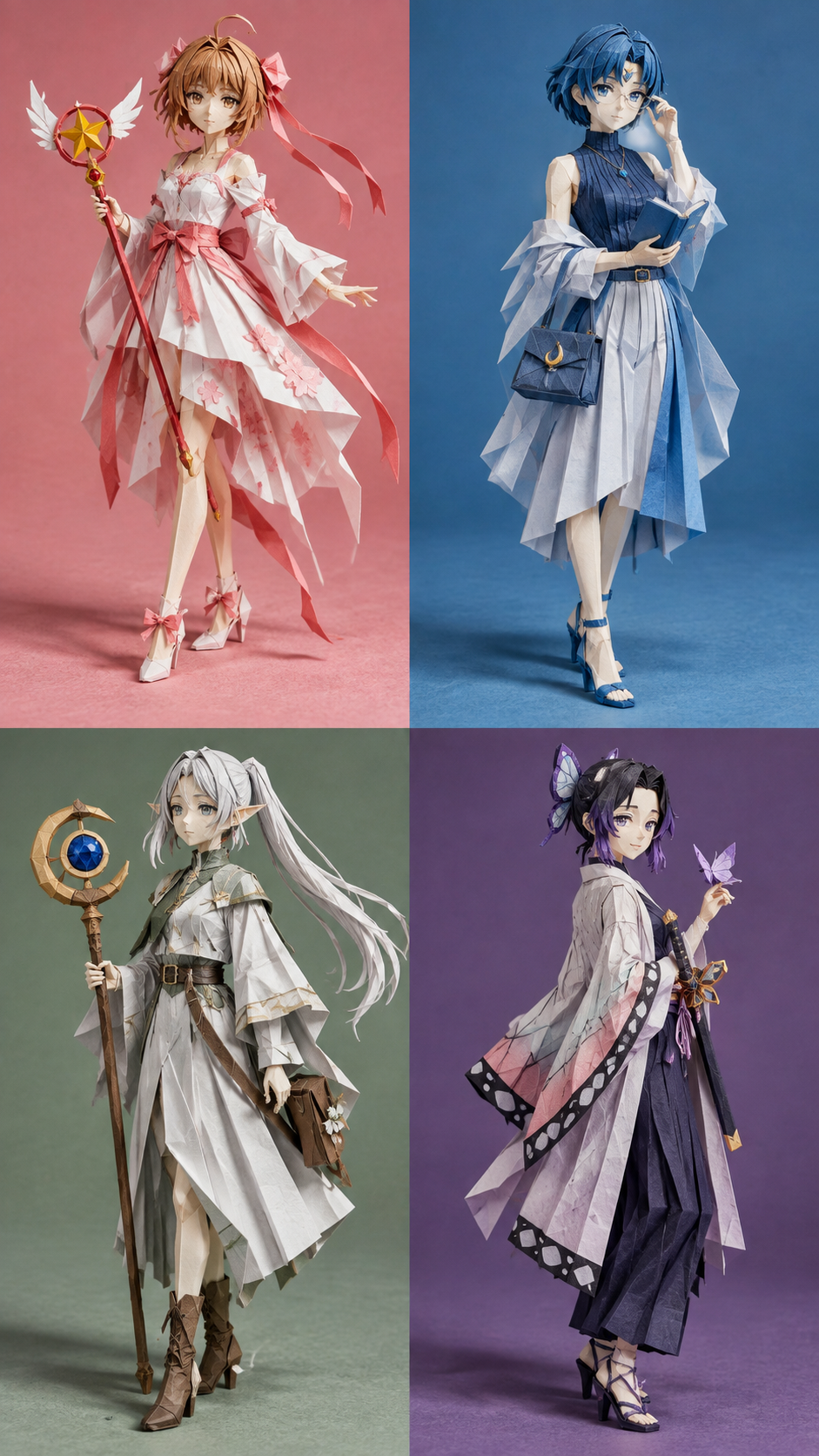 Nhiếp ảnh tác phẩm điêu khắc origami cô gái anime tinh xảo
