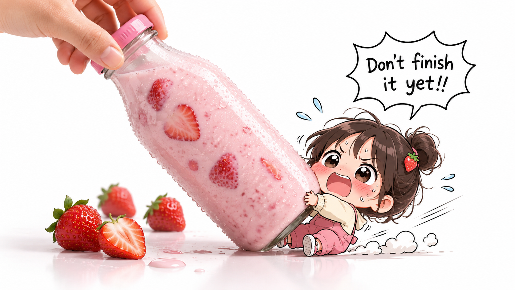 Ne finis pas le lait fraise : pub ludique
