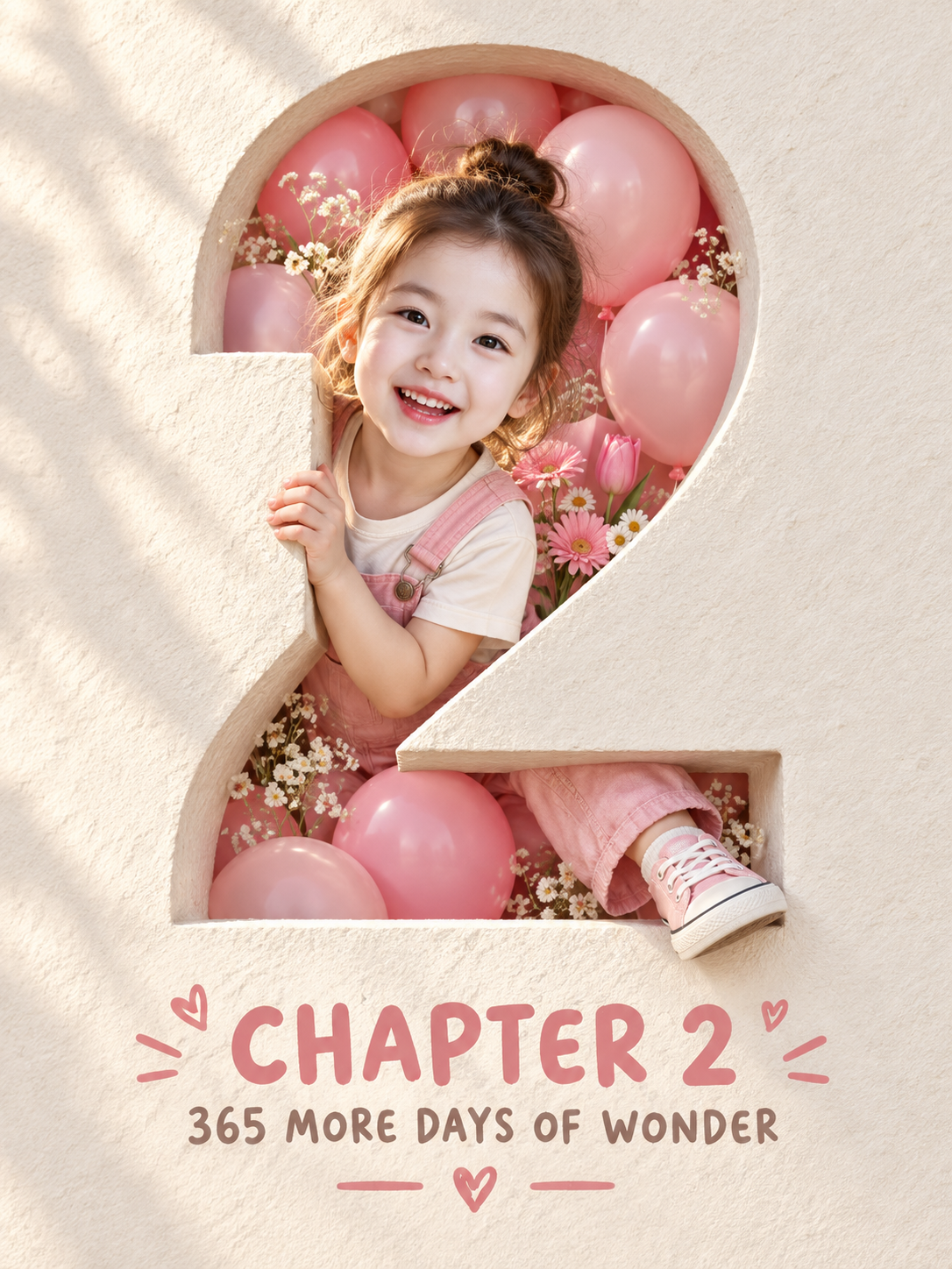 Number 2 Cutout Kids Birthday Celebration Poster