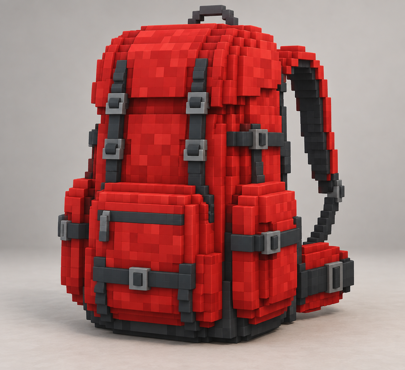 Sac à dos de randonnée voxel rouge sans marque