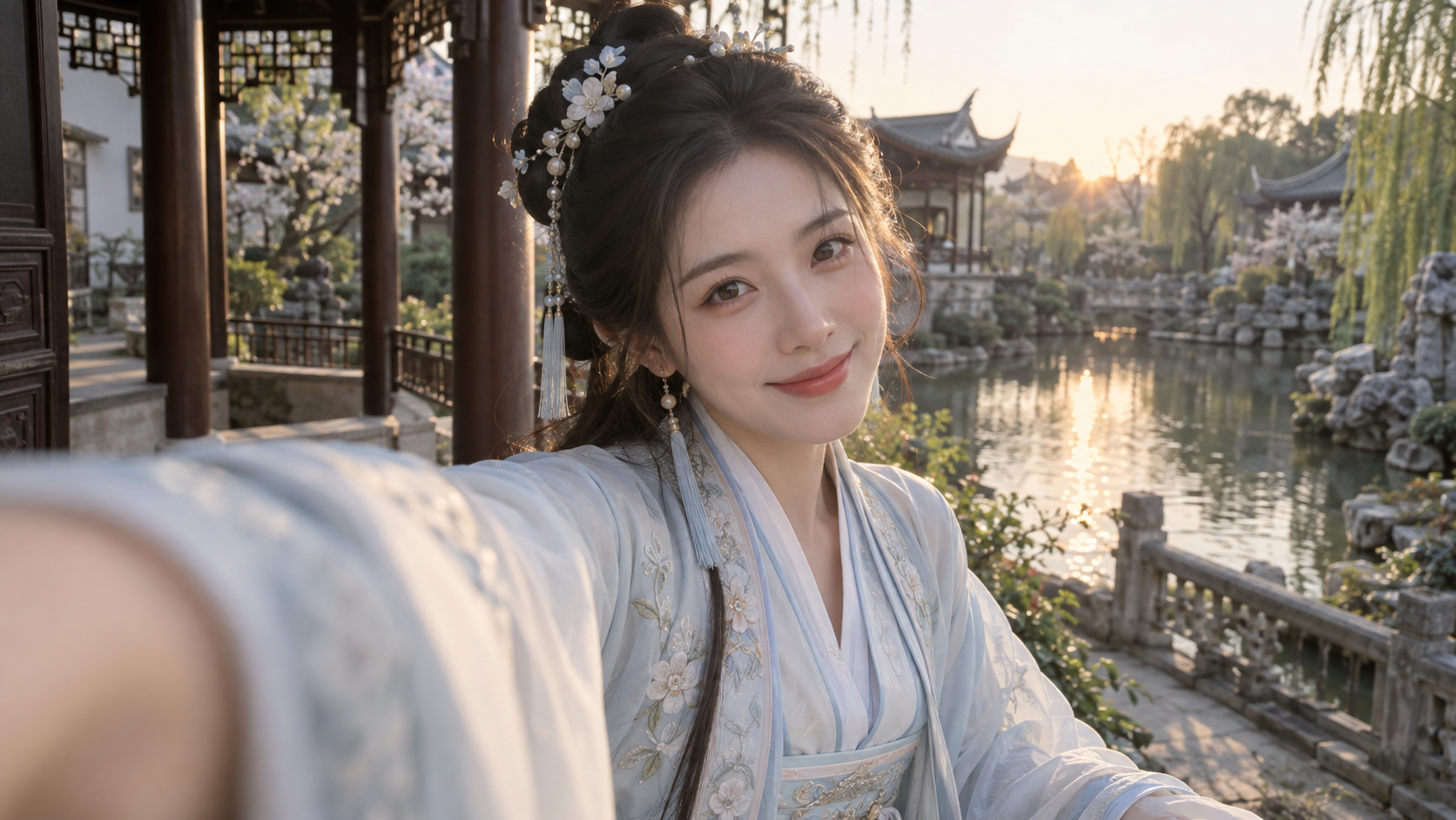 超写実的 東洋古風 成人女性 自撮り写真