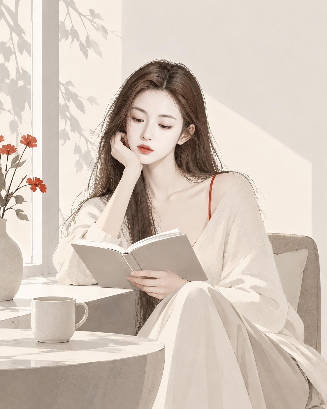 モダンミニマルな雑誌風ハイエンド余白イラスト